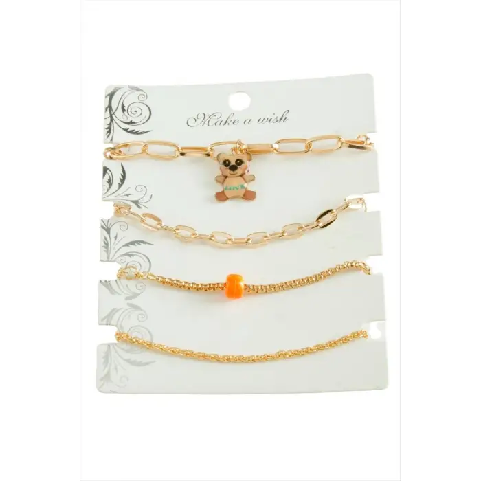 4 Adet Ayıcık Trend Zincir Bileklik