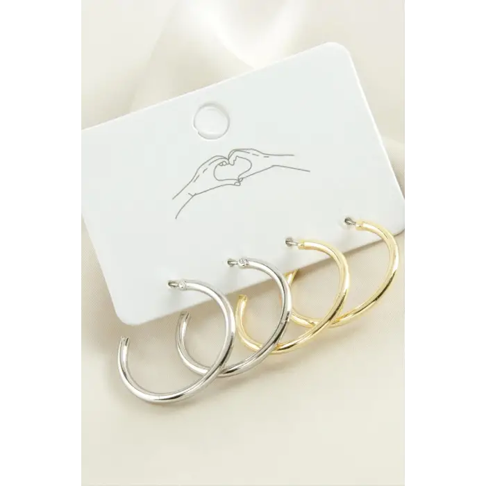 4 Adet Boru Halka Küpe