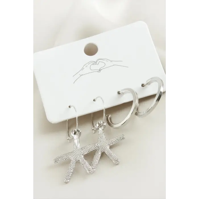 4 Adet Deniz Yıldızı Halka Küpe