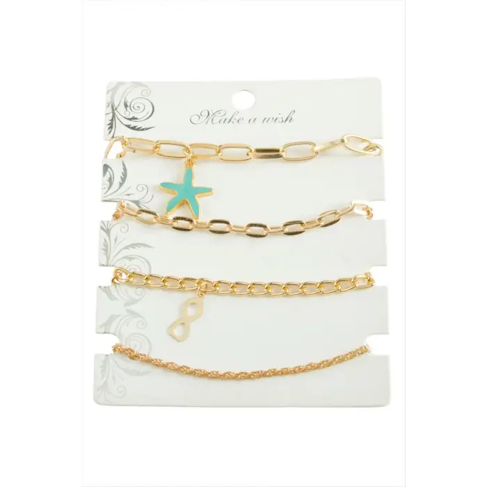 4 Adet Deniz Yıldızı Trend Zincir Bileklik