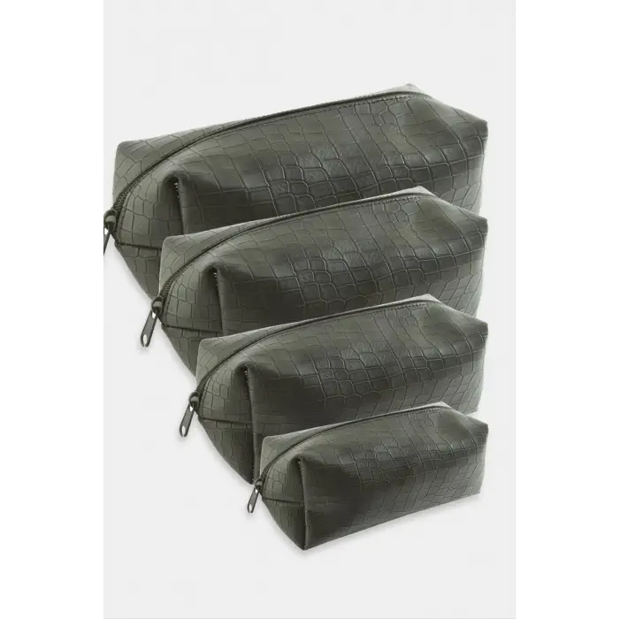 4 Adet El Tutmalı Makyaj Çantası