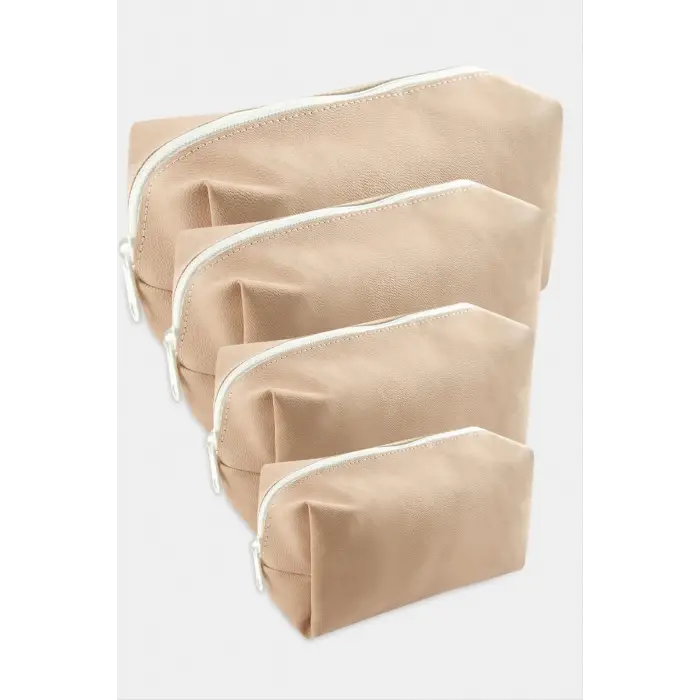 4 Adet El Tutmalı Makyaj Çantası