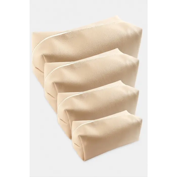 4 Adet El Tutmalı Makyaj Çantası