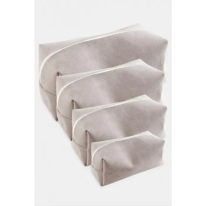 4 Adet El Tutmalı Makyaj Çantası - KZM -