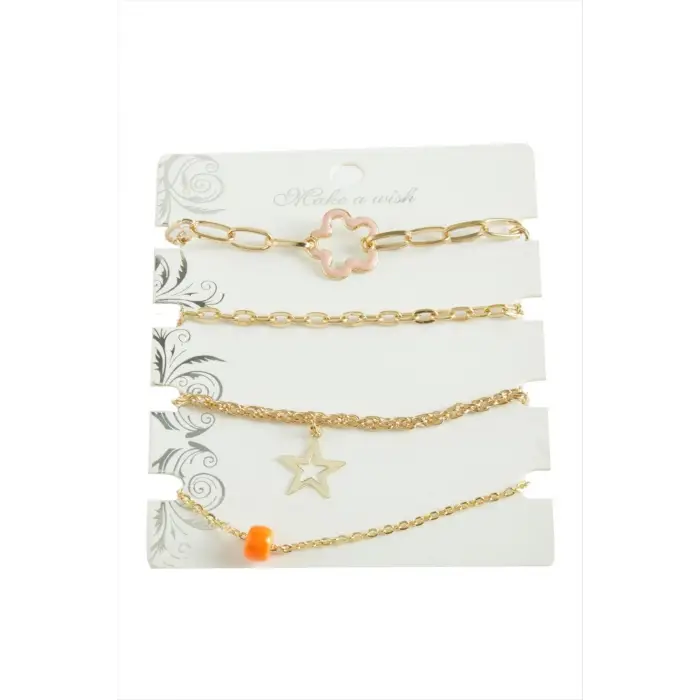 4 Adet Karışık Trend Zincir Bileklik