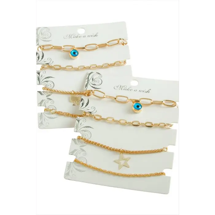 4 Adet Nazar Trend Zincir Bileklik