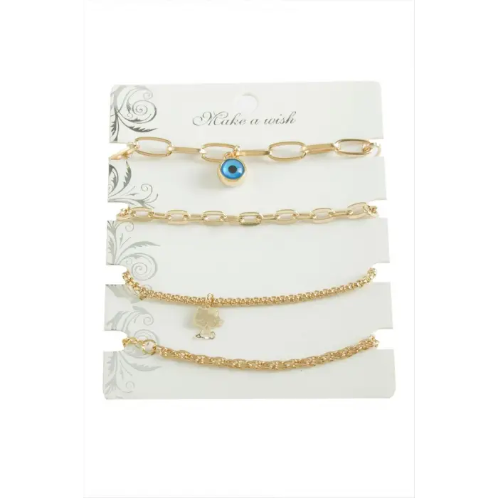 4 Adet Nazar Trend Zincir Bileklik