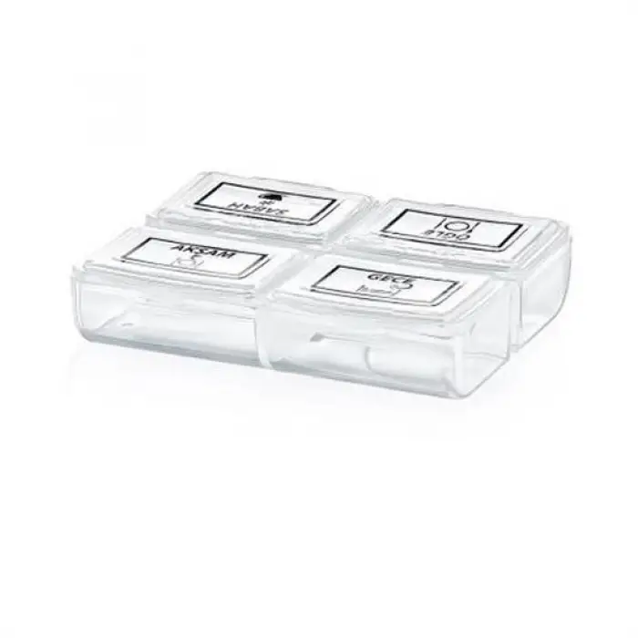 4 Öğün Günlük Hap İlaç Saklama Taşıma Kutusu İlaç Hatırlatıcı