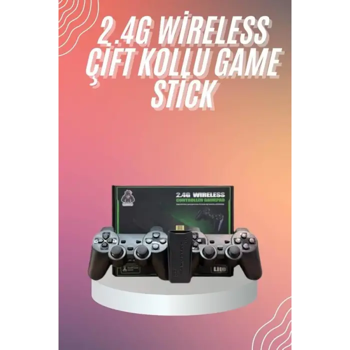 4k Game Stick Oyun Konsolu 2.4g Kablosuz Çift Kol Nostaljik Oyunlar