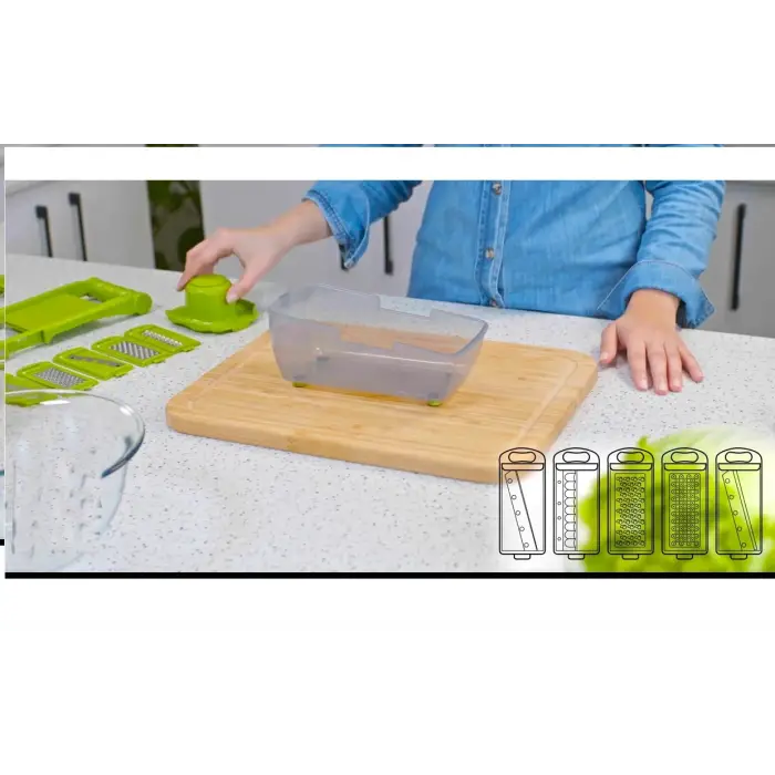 5 Başlıklı Hazneli Kaymaz Rende Jülyen Kesici Patates  Havuç Rendesi (336336)