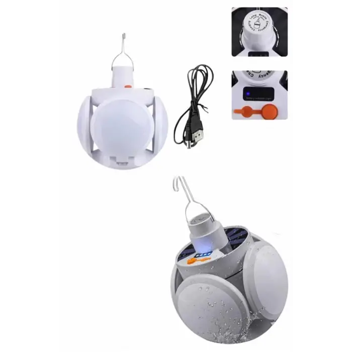 5 Kanatlı Bahçe Aydınlatma Led Askılı Solar Güneş Enerji Usb Sarjlı