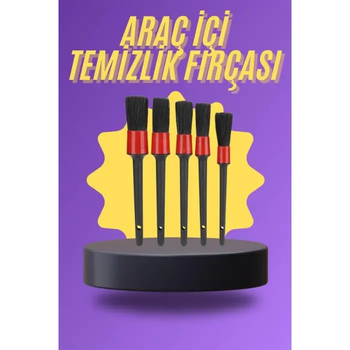 5 Parça Araç İçi Temizlik Fırçası Araç İçi-Dışı Temizleme Fırça Seti