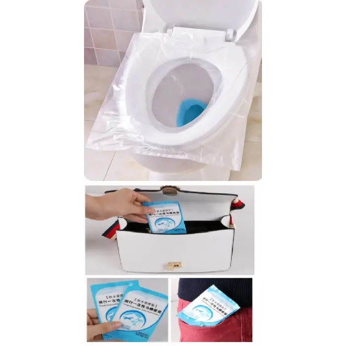50 Adet Biyobozulur Klozet Kapağı Poşeti Seyahat Tipi Taşınabilir Klozet Kılıfı (336336)