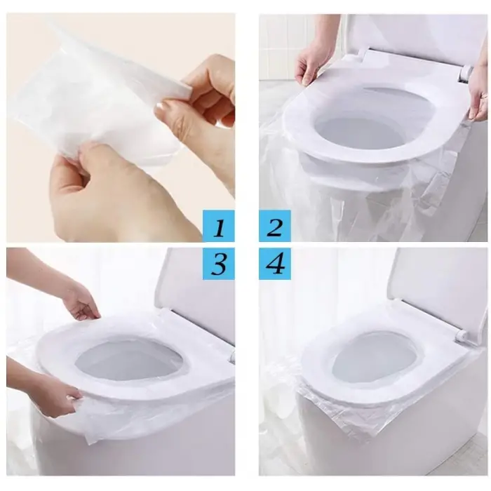 50 Adet Biyobozulur Klozet Kapağı Poşeti Seyahat Tipi Taşınabilir Klozet Kılıfı (336336)