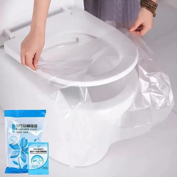 50 Adet Biyobozulur Klozet Kapağı Poşeti Seyahat Tipi Taşınabilir Klozet Kılıfı (336336)