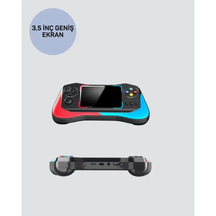 500 Oyunlu 3,5” Elde Taşınabilir Mini Oyun Konsolu – Şarjlı, TV Bağlantılı