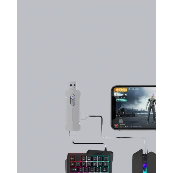5’i 1 Arada Mobil Oyun Seti Bluetooth 5.3 Klavye Mouse Dönüştürücü Gaming Kit