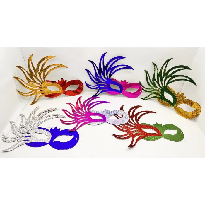 6&#39;lı Renkli Balo Maskesi Seti | Karton & Lastikli (Yetişkin-Çocuk Uyumlu)