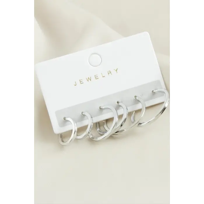 6 Adet Ezme Halka Küpe