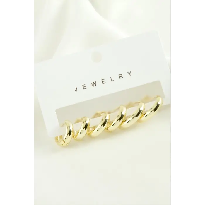 6 Adet Halka Trend Metal Küpe