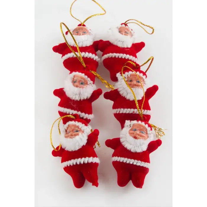 6 Adet Küçük Noel Baba Yılbaşı Ağaç Süsü