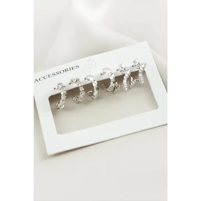 6 Adet Yıldız Halka Küpe