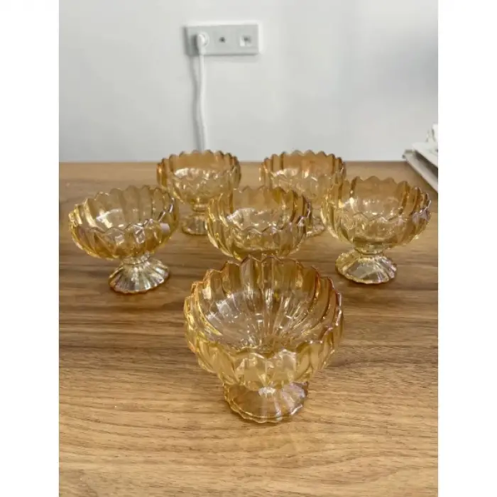 6lı Cam Çerezlik Seti