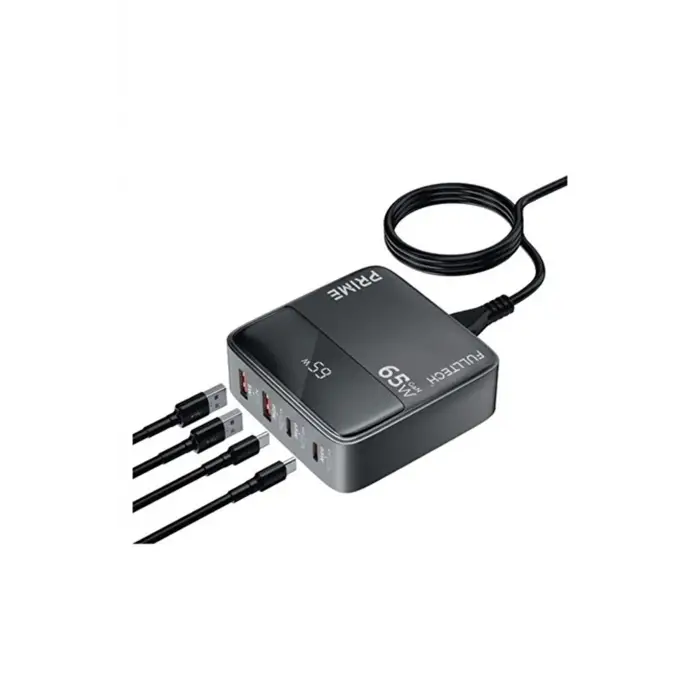 65w Masaüstü 4 Portlu Hızlı Şarj Cihazı İstasyonu 2xusb-a, 2xtype-c Giriş,1,5 Mt. Kablo