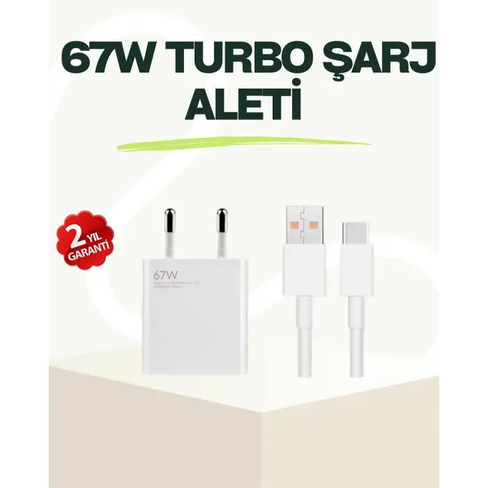 67 Watt Güçlü Çift Turbo Şarj Aleti iPhone 13 14 15 Pro Max Uyumlu