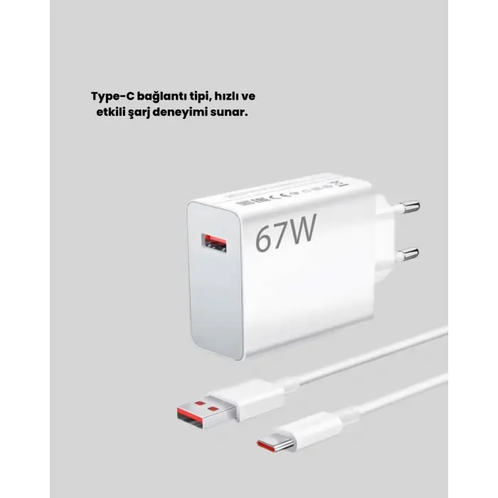 67 Watt Hızlı Şarj Aleti Poco F2 F3 F4 Uyumlu