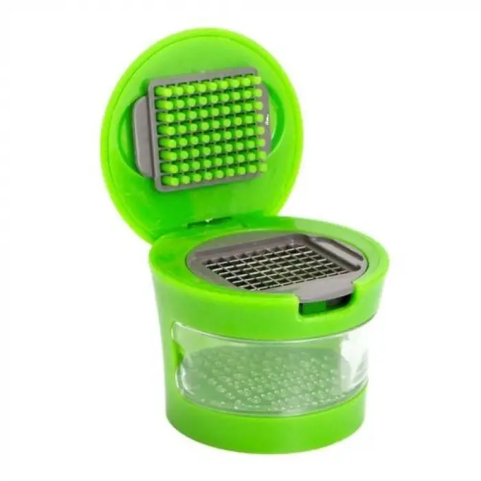 Çıkarılabilir Hazneli Kapaklı Pratik Sarımsak ve Soğan Doğrayıcı – 2 Bıçak Seçenekli Profesyonel