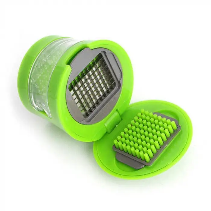 Çıkarılabilir Hazneli Kapaklı Pratik Sarımsak ve Soğan Doğrayıcı – 2 Bıçak Seçenekli Profesyonel