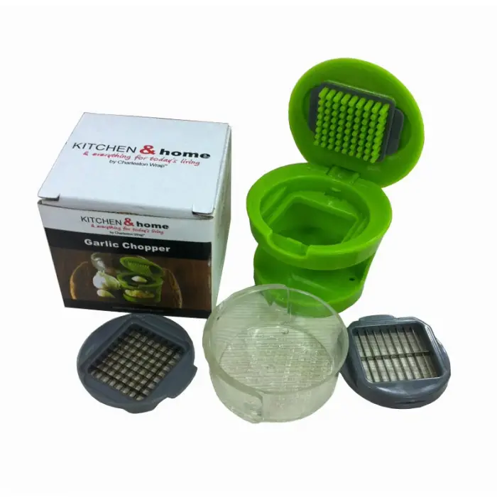 Çıkarılabilir Hazneli Kapaklı Pratik Sarımsak ve Soğan Doğrayıcı – 2 Bıçak Seçenekli Profesyonel