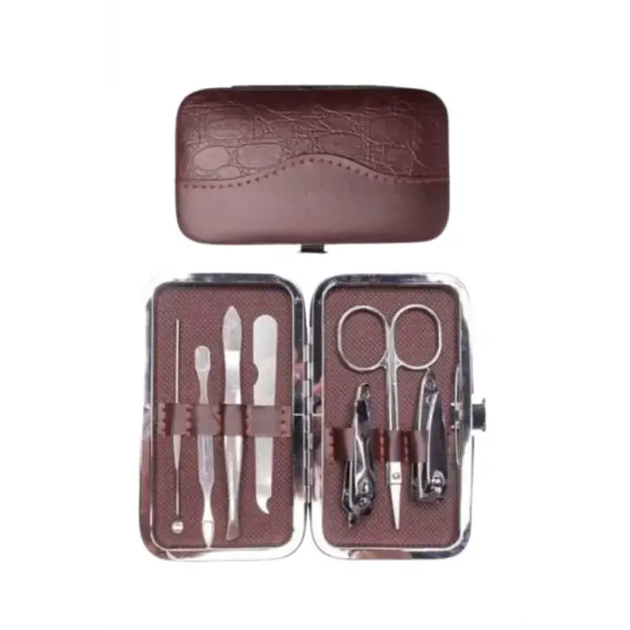 7 Parça Paslanmaz Çelik Manikür ve Pedikür Seti Çantalı Profesyonel