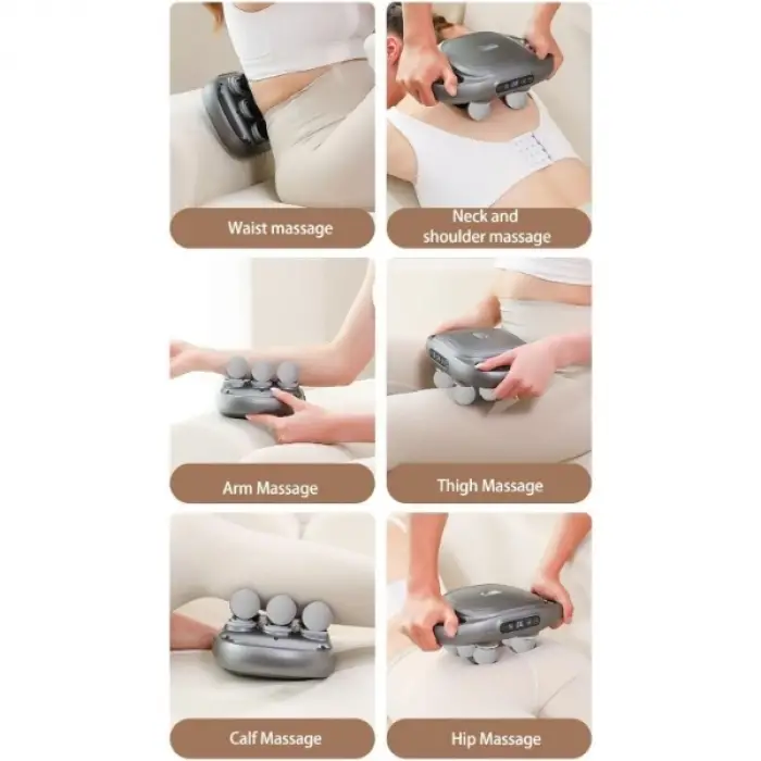 8 Başlıklı Şarjlı Isıtmalı Masaj Aleti