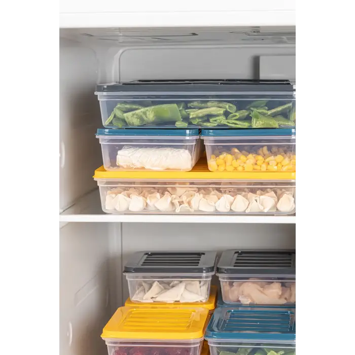 8li Saklama Kabı , Mikrodalga Uyumlu Erzak Saklama Kabı Antrasit 8 X 2400 ml