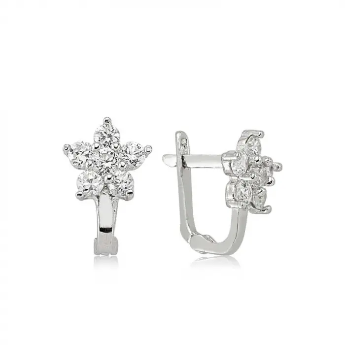 925 Ayar Gümüş Çiçek Küpe (EA1080001) (336336)