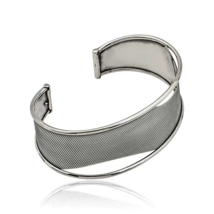 925 Ayar Gümüş Eskitme Desenli Bilezik T6119 (336336)