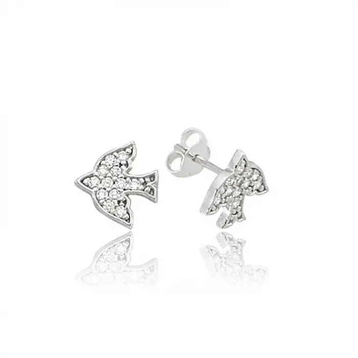 925 Ayar Gümüş Kırlangıç Çivili Küpe (EA0710049) (336336)