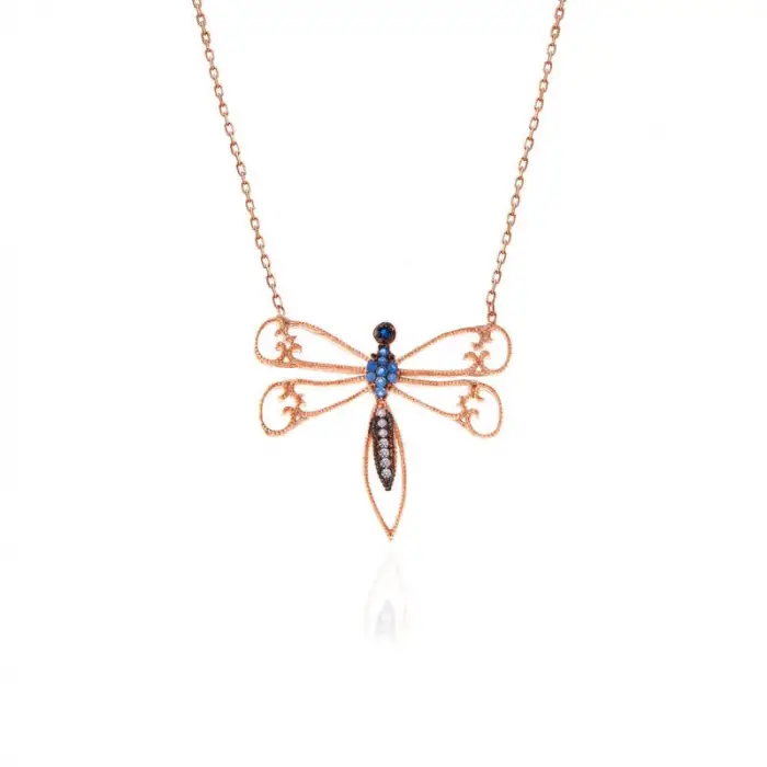 925 Ayar Gümüş Rose Yusufçuk Kadın Gümüş Kolye (T7378) (336336)