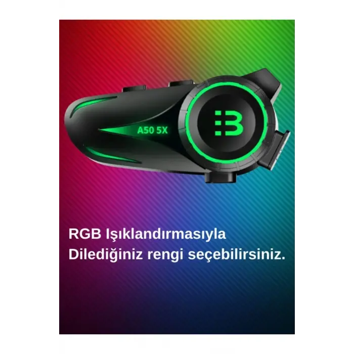 A50 5x Motor Kask Kulaklık Rgb Bluetooth Motosiklet Kulaklık Intercom 5 Kişi Eşleşme