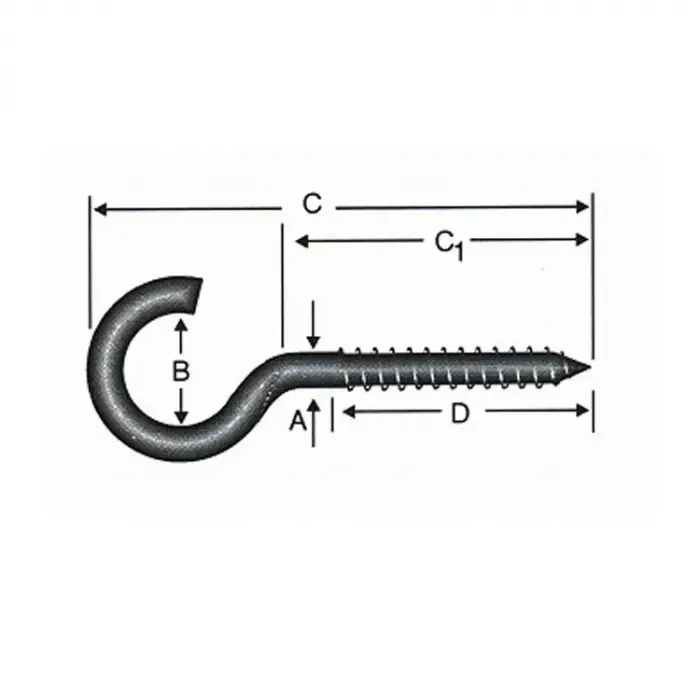 Açık Piton, Kanca, Çengel 20x80 - 144 Adet