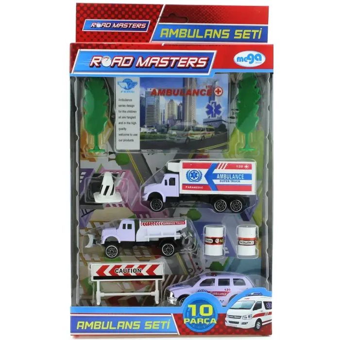 Ağaçlı Metal Ambulans Seti Jp9103