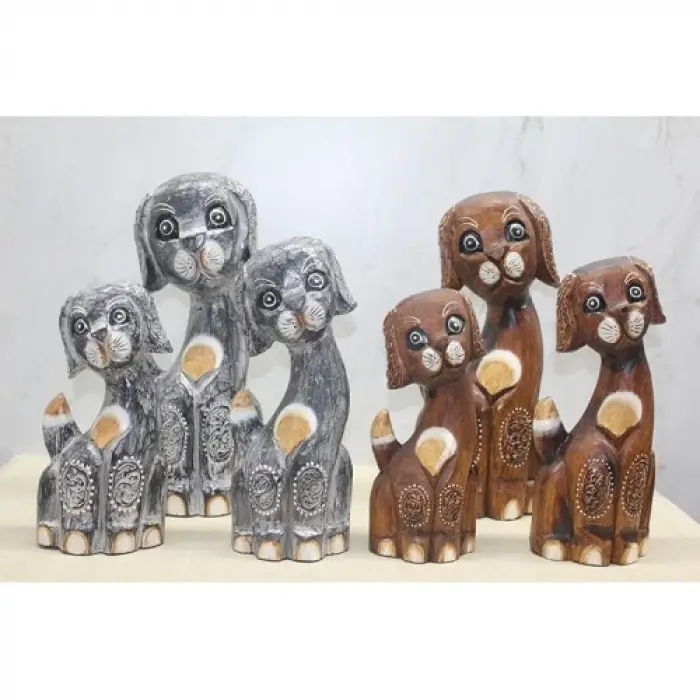 Ahşap 3lü Köpek Seti