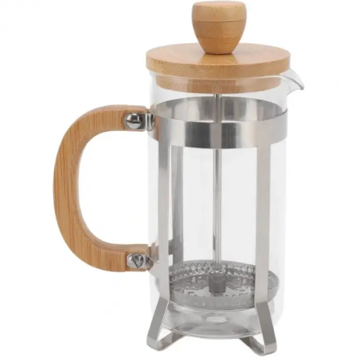 Ahşap Detaylı 600 ml Cam French Press