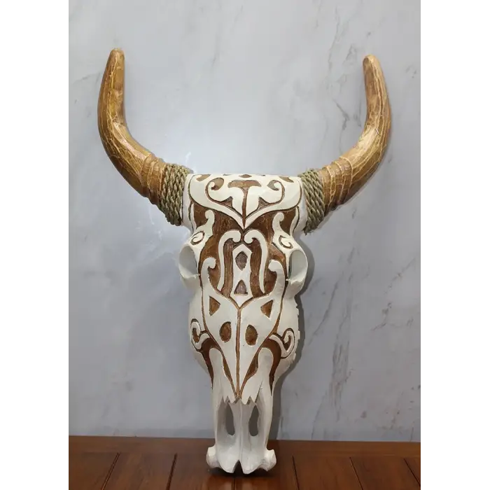 Ahşap Duvara Asmalı Bufalo Kafası