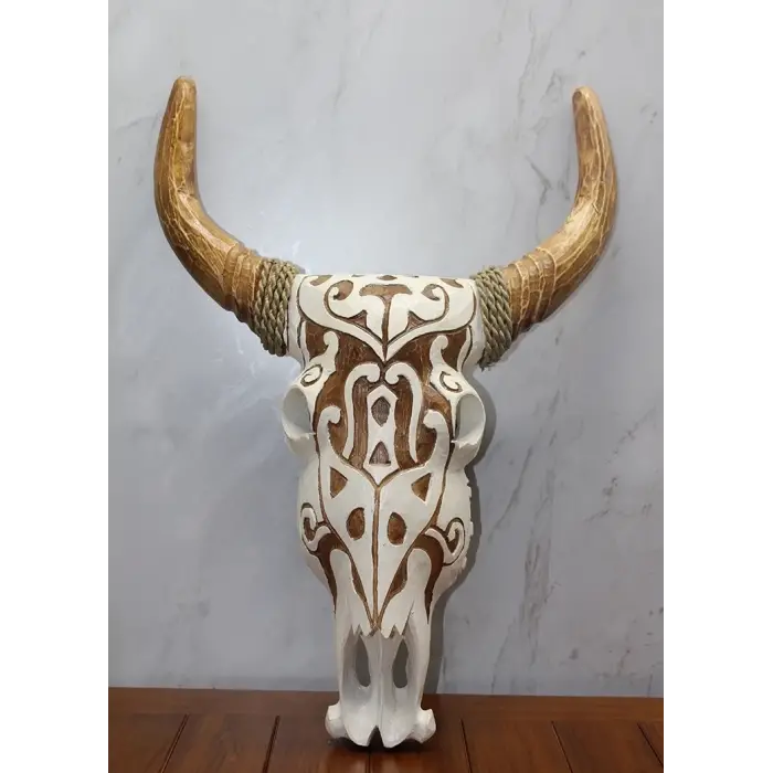 Ahşap Duvara Asmalı Bufalo Kafası Galıleo-7