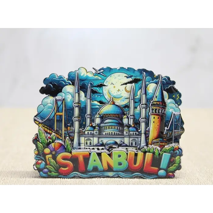 Ahşap İstanbul Temalı Magnet - Model 2
