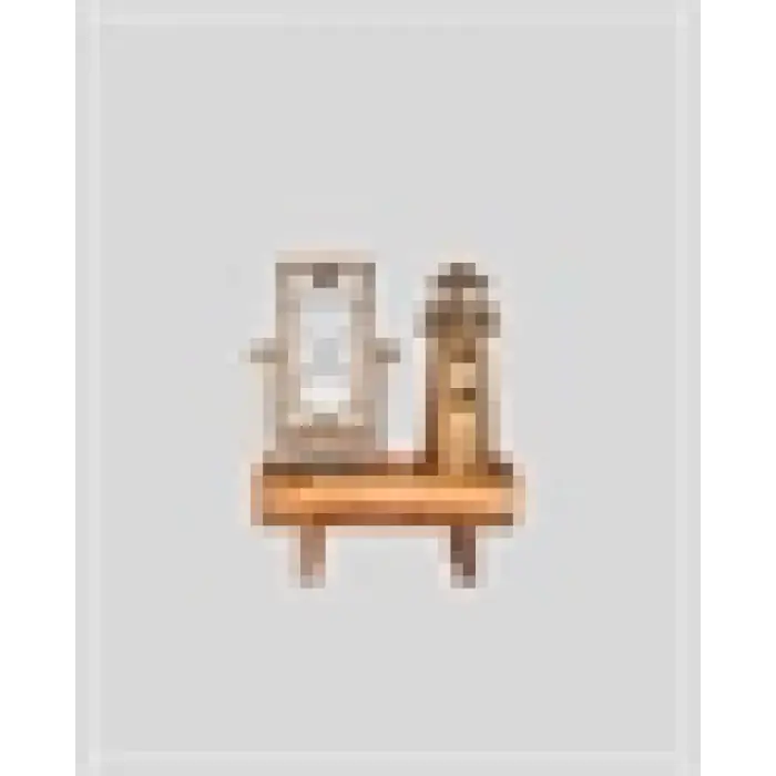 Ahşap Kum Saati ve Deniz Feneri Figürü Bir Arada – Ev & Ofis Dekorasyonu