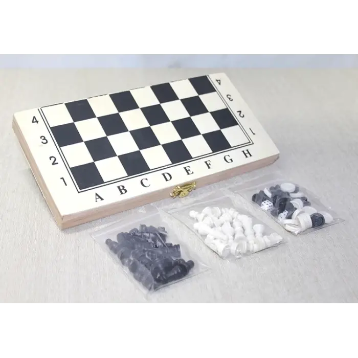 Ahşap Kutulu Satranç Ve Tavla Seti Alk4026